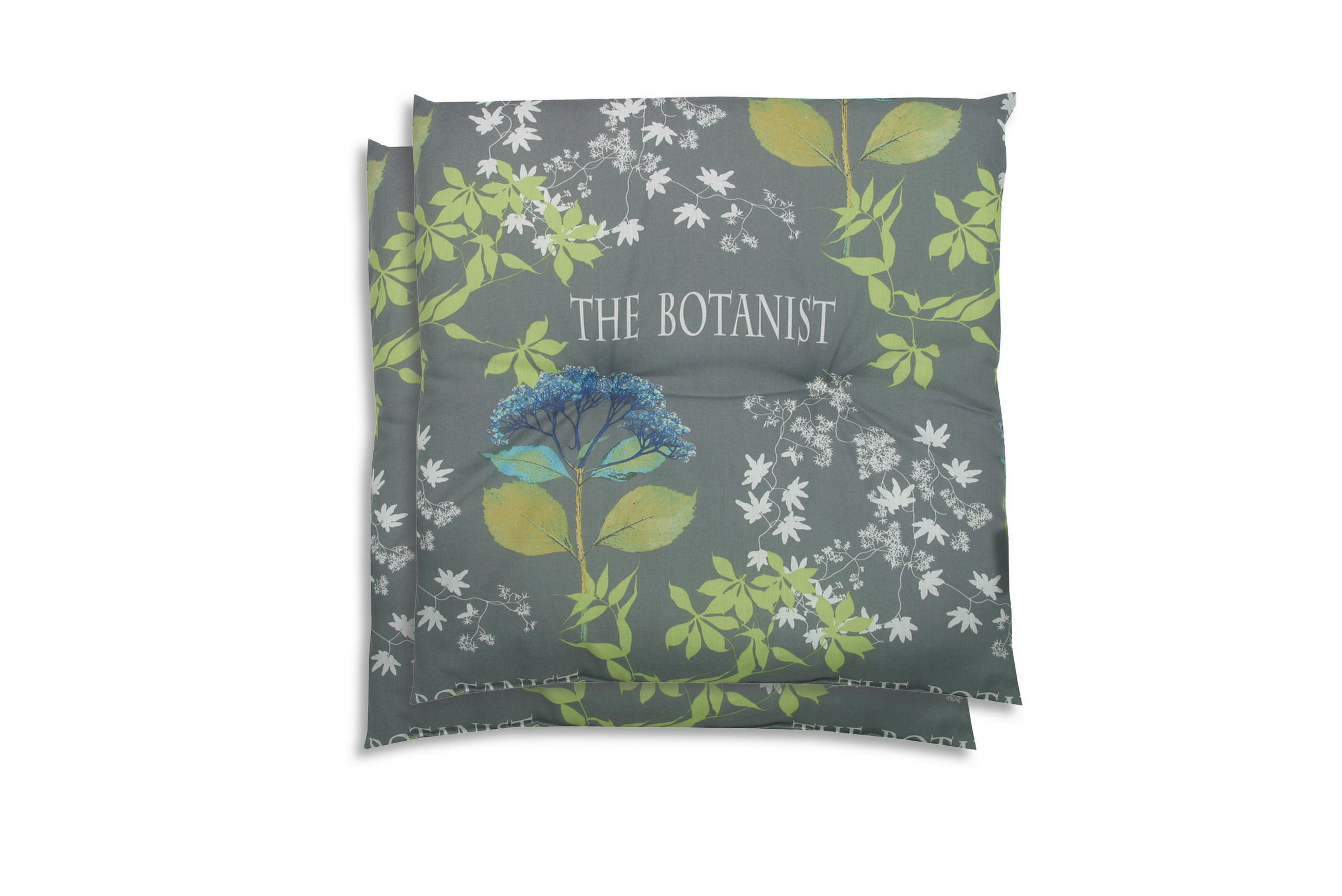 GARTENSITZKISSENSET Blume - Blau/Grau, Basics, Textil (48/5/48cm)