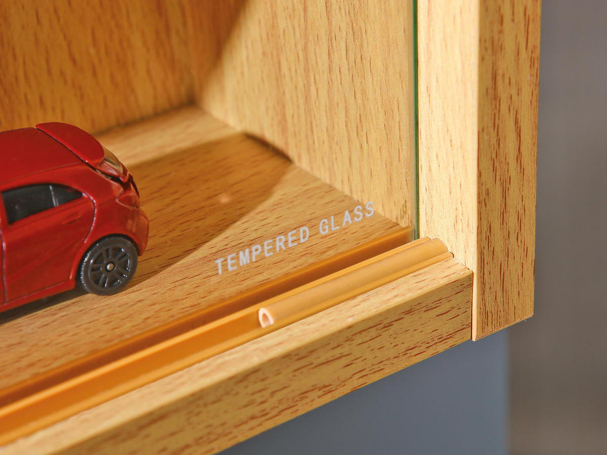 VITRINA VISEĆA 80/60/9,5 cm   - boje bukve, Basics, staklo/drvni materijal (80/60/9,5cm)