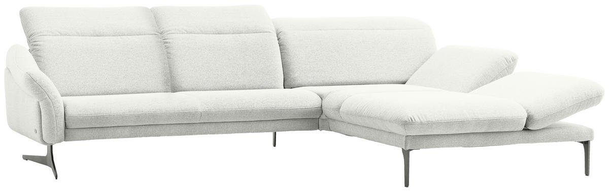 ECKSOFA in Webstoff Creme  - Anthrazit/Creme, Design, Textil/Metall (299/203cm) - Himolla