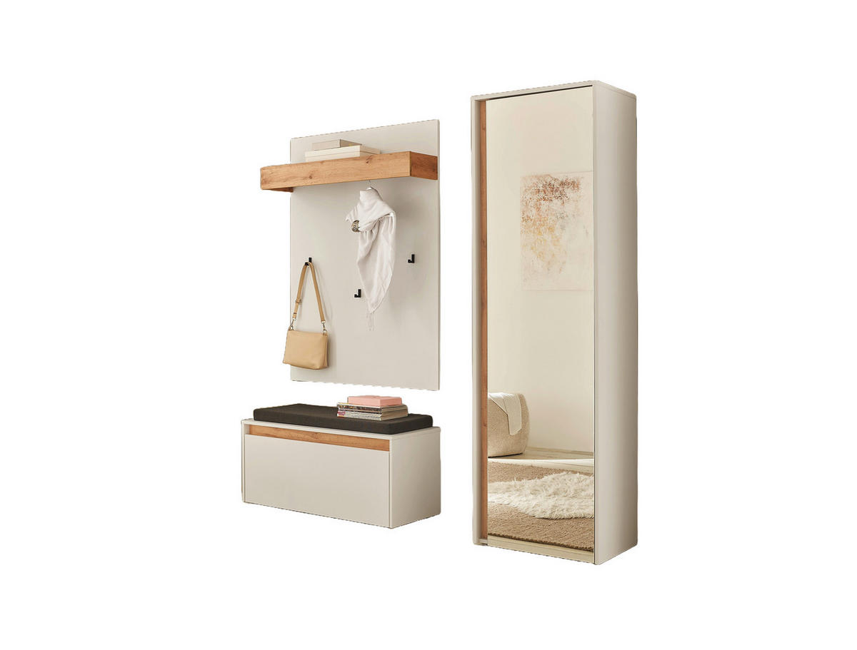 GARDEROBE 4-teilig  in 170/200/40 cm  - Eiche Wotan/Weiß, Design, Holzwerkstoff/Textil (170/200/40cm) - Modante