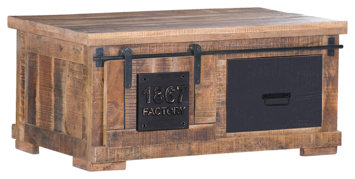 COUCHTISCH in Holz, Metall 100/70/45 cm  - Schwarz/Naturfarben, Konventionell, Holz/Holzwerkstoff (100/70/45cm) - Landscape