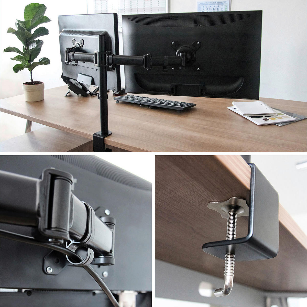 MONITOR-HALTERUNG  in Schwarz  - Schwarz, Basics, Metall (68,1/40/19cm) - MID.YOU