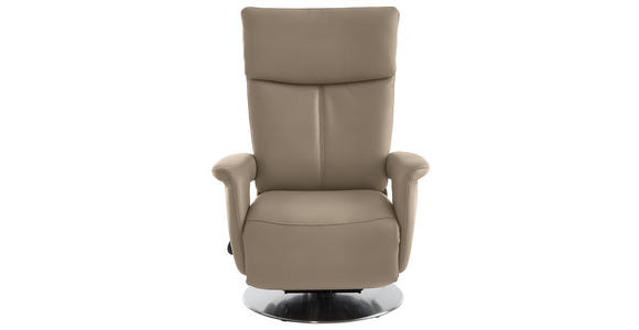RELAXSESSEL in Leder Greige - Edelstahlfarben/Greige, Design, Leder/Metall (78/112/85cm) - Cantus