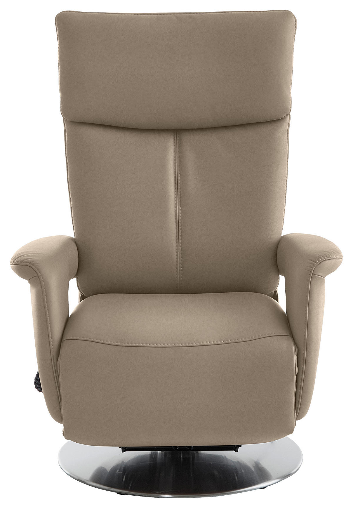 RELAXSESSEL in Leder Greige  - Edelstahlfarben/Greige, Design, Leder/Metall (78/112/85cm) - Cantus