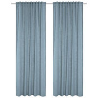 FERTIGVORHANG halbtransparent  - Blau, Basics, Textil (140/160cm)