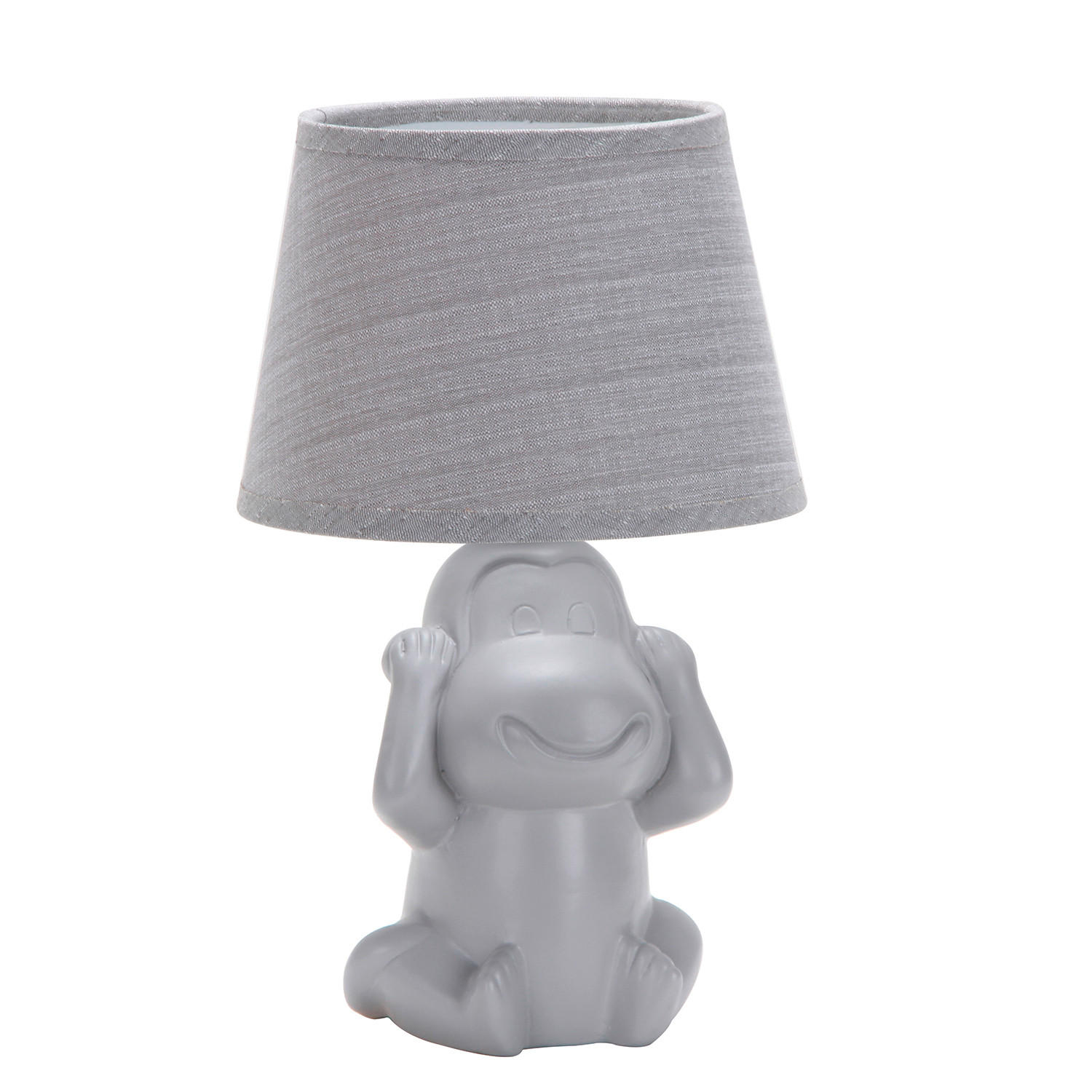 DĚTSKÁ STOLNÍ LAMPIČKA, 17/28 cm  - šedá, Trend, textil/keramika (17/28cm)