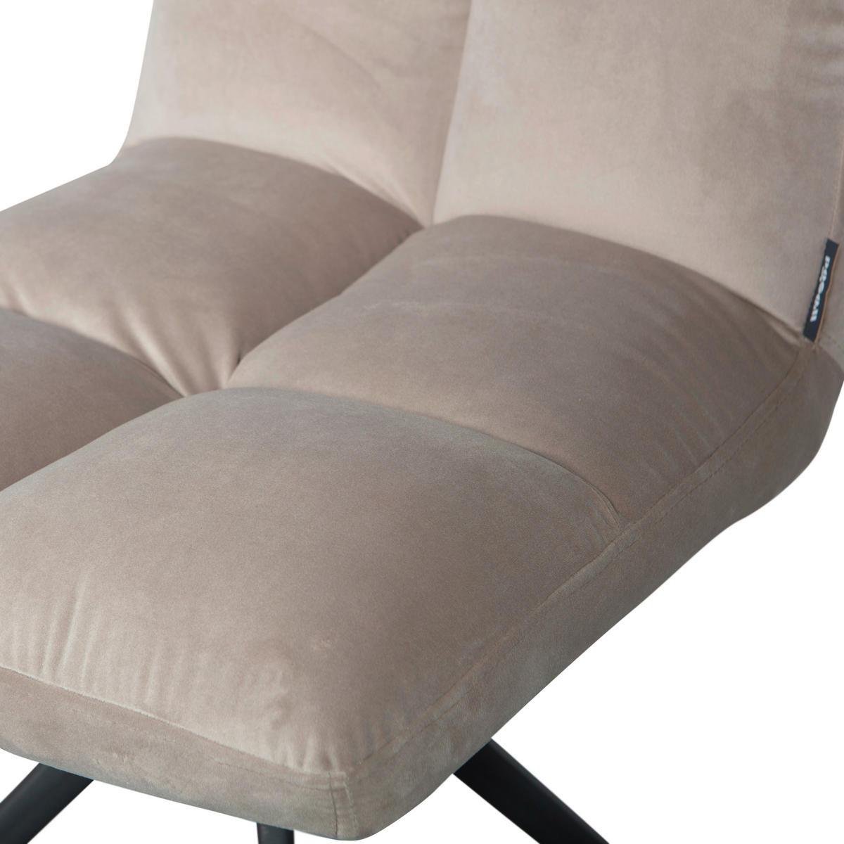 STUHL Samt Sandfarben  - Sandfarben/Schwarz, Design, Textil/Metall (48/80/45cm) - Livetastic