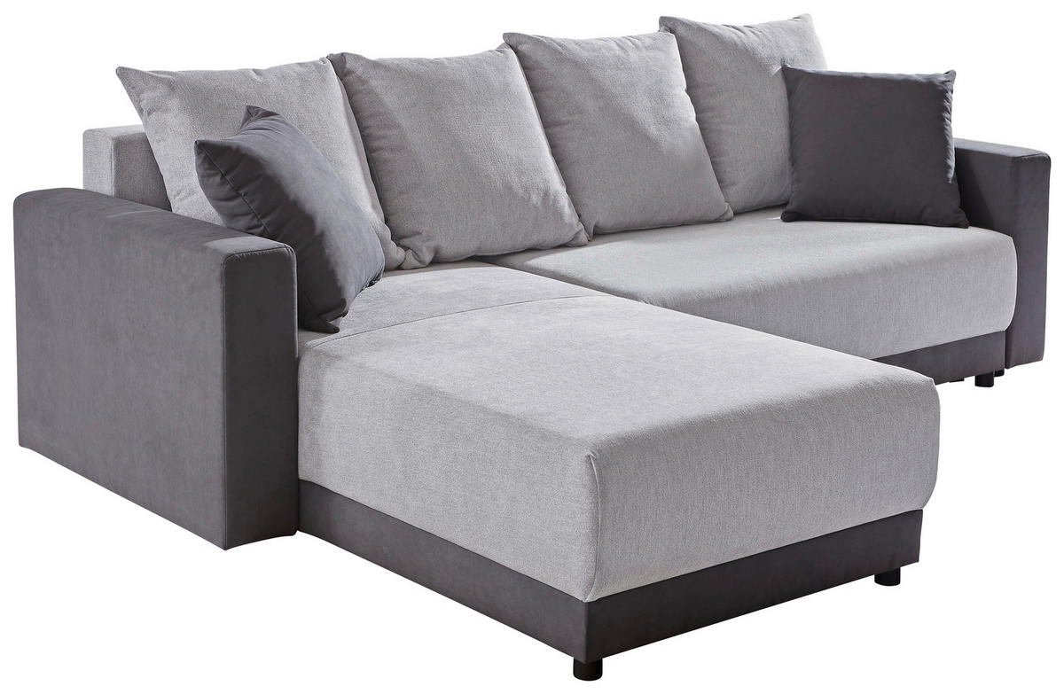 HÖRNSOFFA i chenille, flatväv ljusgrå, mörkgrå  - mörkgrå/ljusgrå, Design, textil/plast (178/248cm) - Ti'me