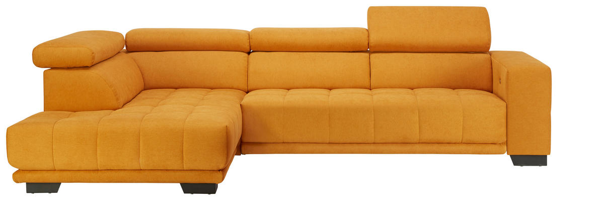 ECKSOFA Mikrofaser Gelb  - Gelb/Schwarz, Design, Textil/Metall (207/301cm) - Xora