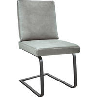 SCHWINGSTUHL  in Stahl Mikrofaser  - Hellgrau/Schwarz, Design, Textil/Metall (46/92/60cm) - Dieter Knoll