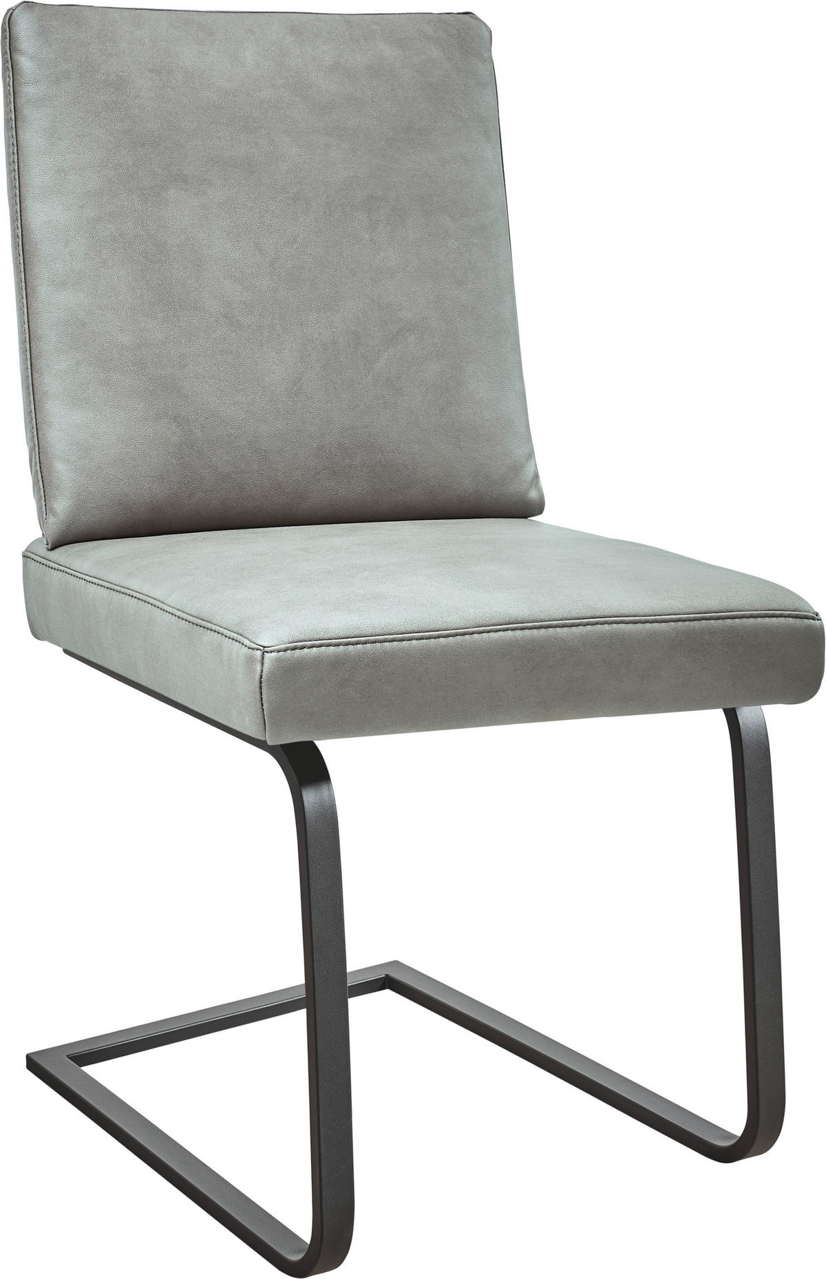 SCHWINGSTUHL  in Stahl Mikrofaser  - Hellgrau/Schwarz, Design, Textil/Metall (46/92/60cm) - Dieter Knoll