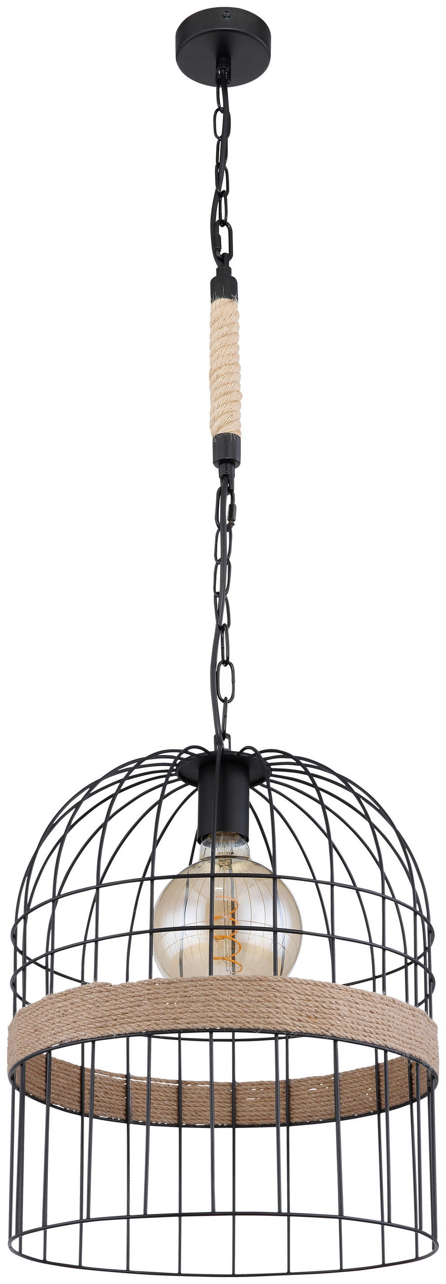 SVJETILJKA VISEĆA 35/140 cm - smeđa/crna, Natur, metal/prirodni materijali (35/140cm) - Globo