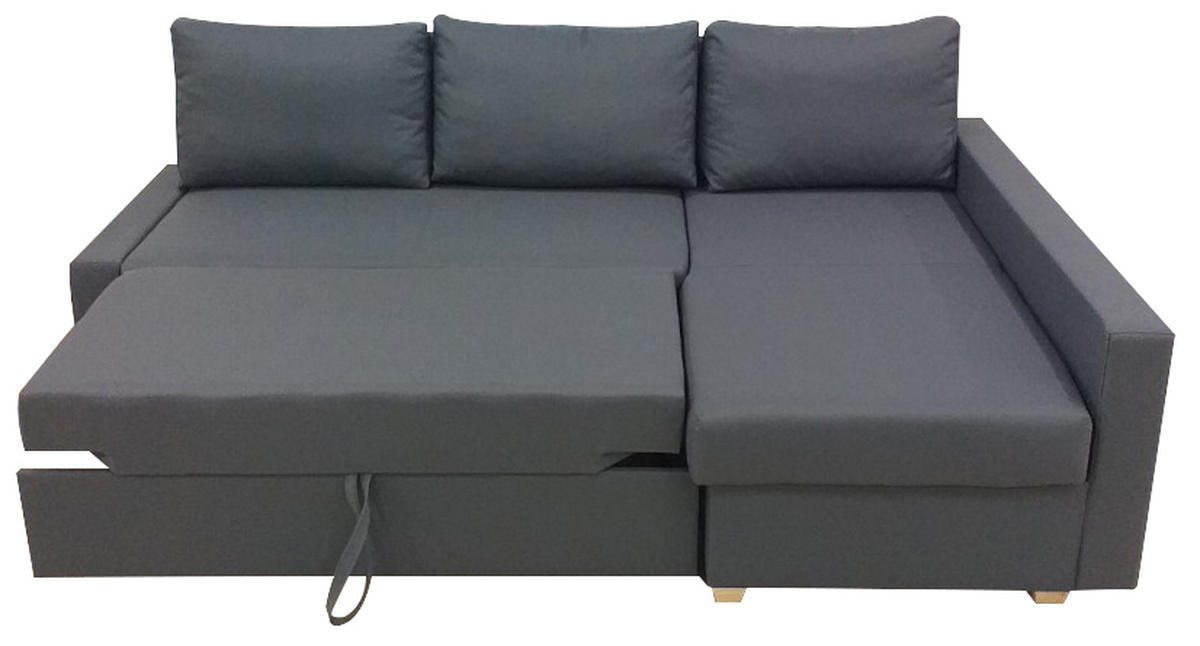 SJEDEĆA GARNITURA tekstil  siva   - siva/boje hrasta, Moderno, tekstil/drvo (230/155cm) - Ti'me