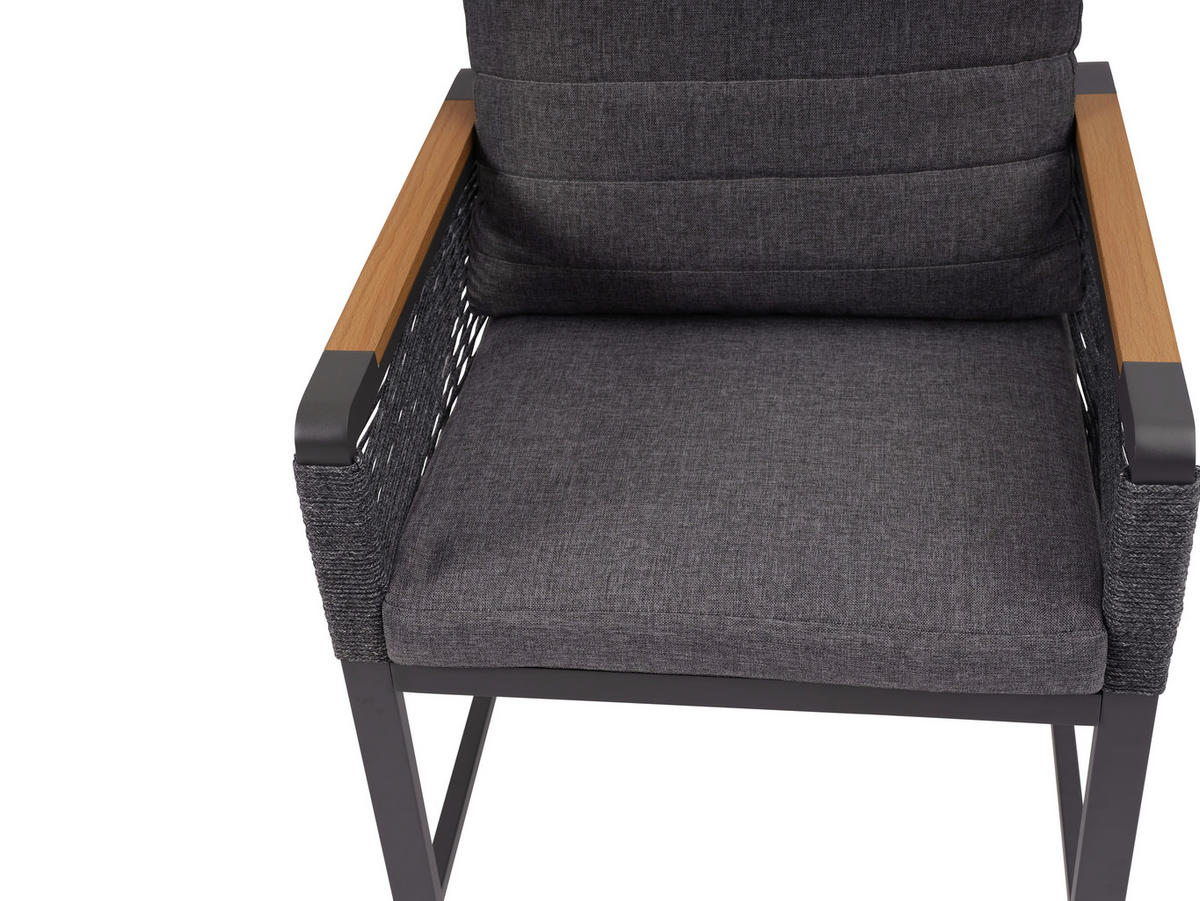 GARTENSESSEL - Dunkelgrau/Naturfarben, MODERN, Kunststoff/Textil (59/86/68cm) - Ambia Garden