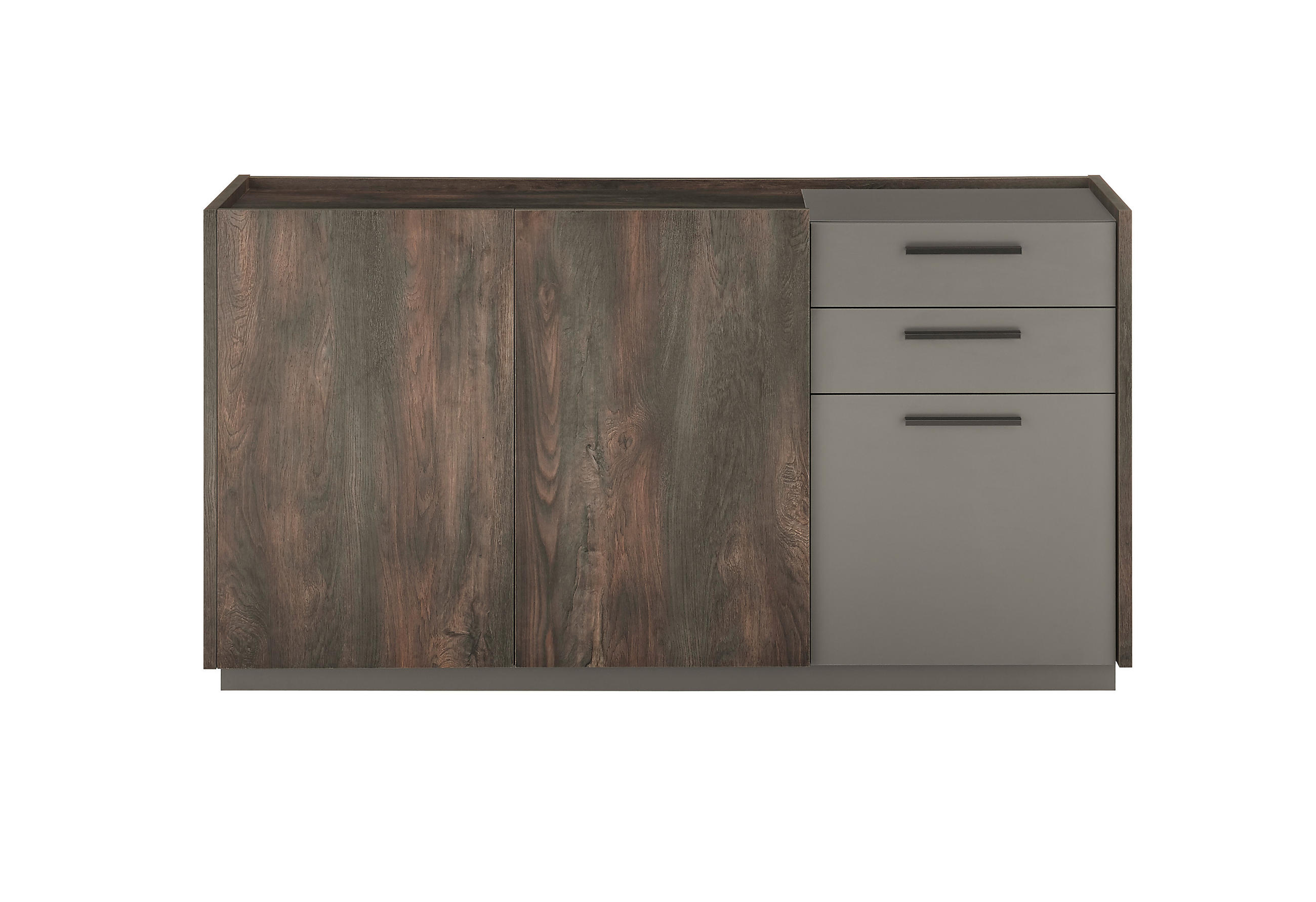 SIDEBOARD in 152/80/45 cm - Eichefarben/Anthrazit, Design, Holzwerkstoff/Metall (152/80/45cm) - MID.YOU