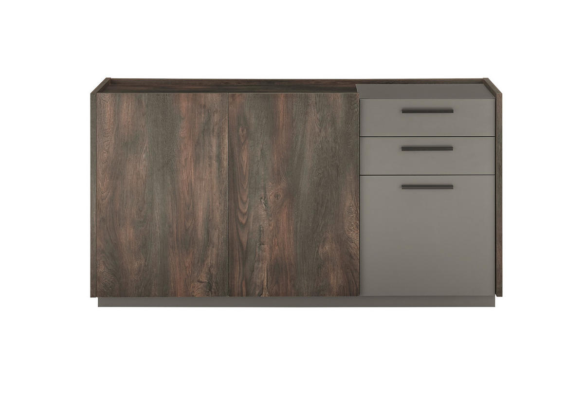 SIDEBOARD  in 152/80/45 cm  - Eichefarben/Anthrazit, Design, Holzwerkstoff/Metall (152/80/45cm) - MID.YOU