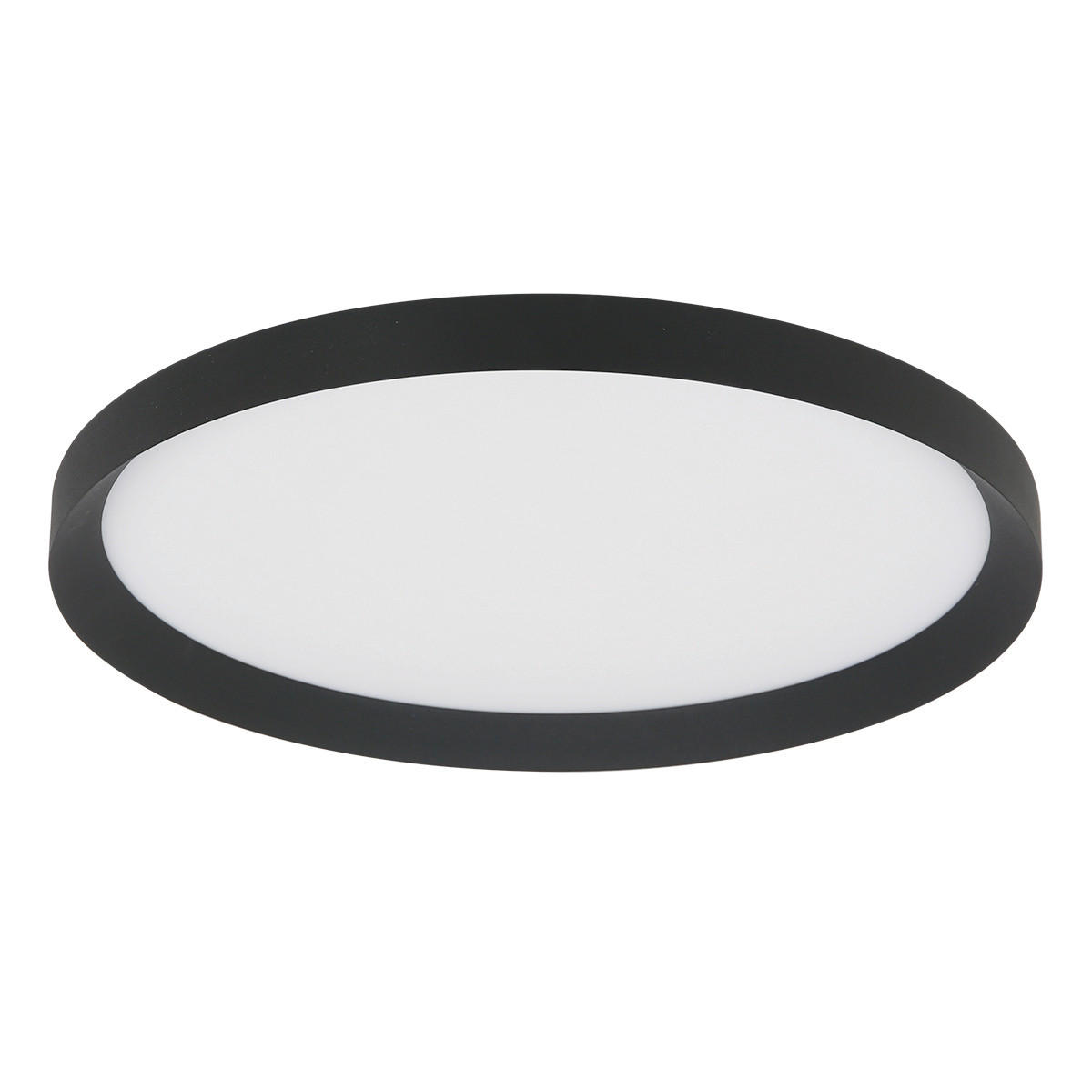 DECKENLEUCHTE Modern 50/7 cm  - Schwarz, Basics, Kunststoff/Metall (50/7cm)