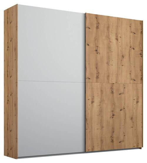 SCHWEBETÜRENSCHRANK in Grau, Eichefarben  - Eichefarben/Grau, Trend, Holzwerkstoff (201/223/68cm) - Stylife