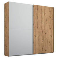 SCHWEBETÜRENSCHRANK in Grau, Eichefarben  - Eichefarben/Grau, Trend, Holzwerkstoff (201/223/68cm) - Stylife