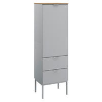 KOMMODE 40/138/42 cm Grau, Eichefarben  - Eichefarben/Alufarben, Trend, Holzwerkstoff/Kunststoff (40/138/42cm) - Stylife