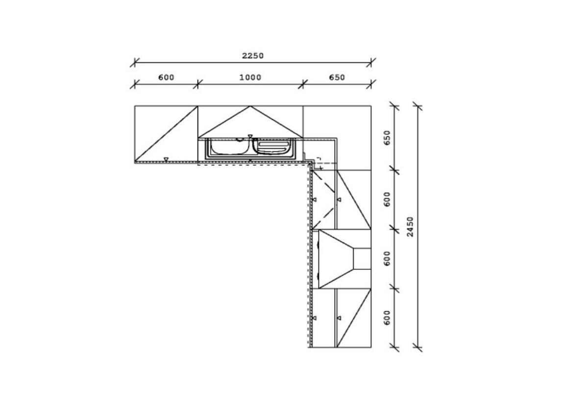ECKKÜCHE 225/245 cm  in Graphitfarben, Eichefarben  - Eichefarben/Schwarz, Design, Holzwerkstoff/Metall (225/245cm) - Xora