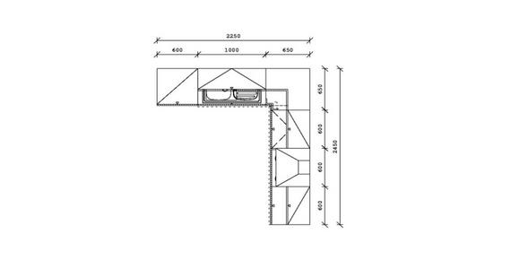 ECKKÜCHE 225/245 cm  in Graphitfarben, Eichefarben  - Eichefarben/Schwarz, Design, Holzwerkstoff/Metall (225/245cm) - Xora