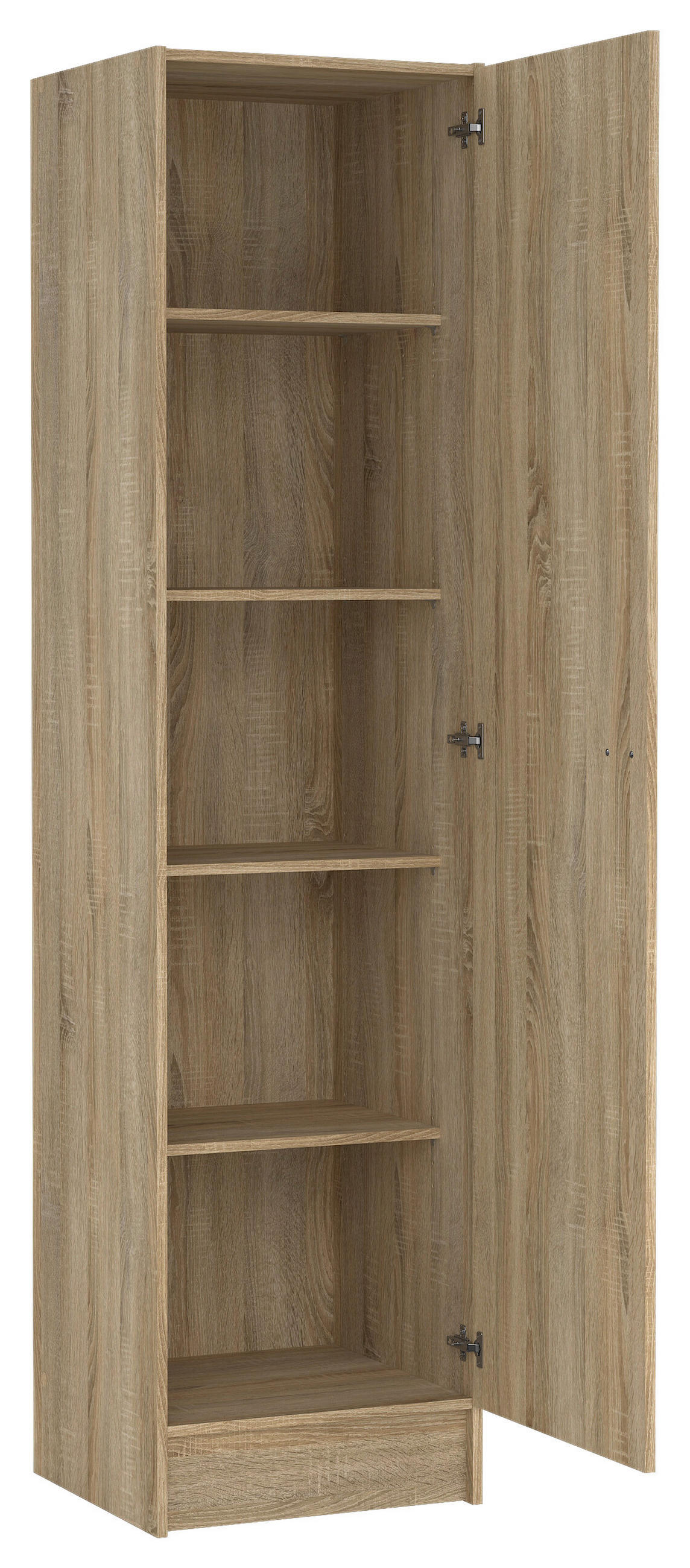 DREHTÜRENSCHRANK 49,2/200/47,1 cm 1-türig Eichefarben  - Eichefarben/Silberfarben, Basics, Holzwerkstoff/Metall (49,2/200/47,1cm) - MID.YOU