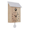 WANDUHR   - Weiss/Schwarz, Natur, Holz (22/7,8/38cm) - Globo