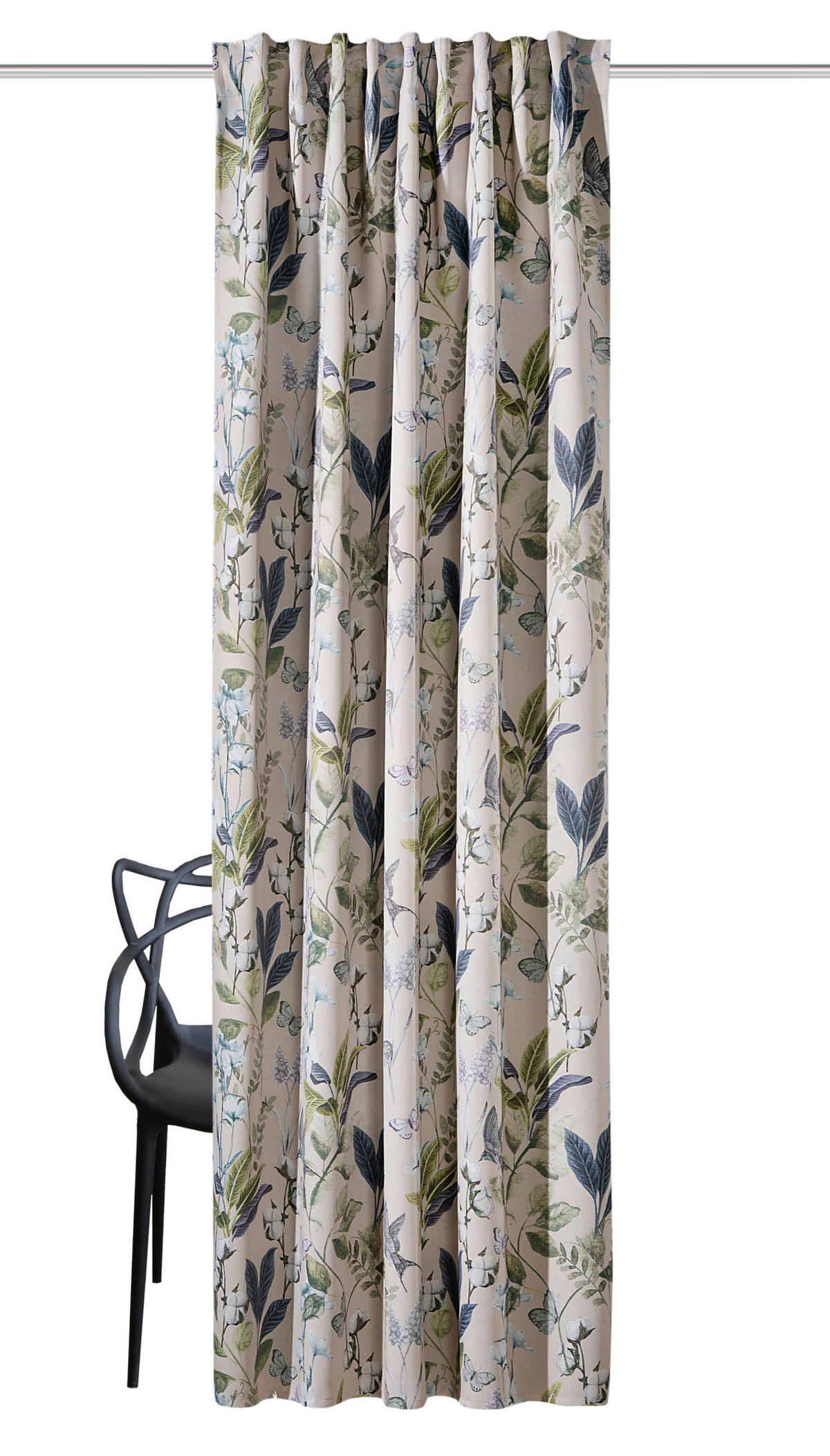 FERTIGVORHANG  Verdunkelung  135/245 cm   - Smaragdgrün/Naturfarben, Natur, Textil (135/245cm)