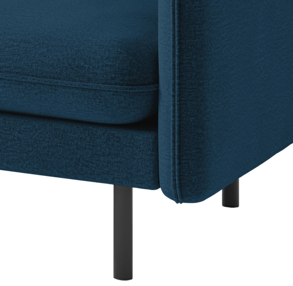 ECKSOFA in Flachgewebe Blau  - Blau/Schwarz, Design, Textil/Metall (204/267cm) - Livetastic