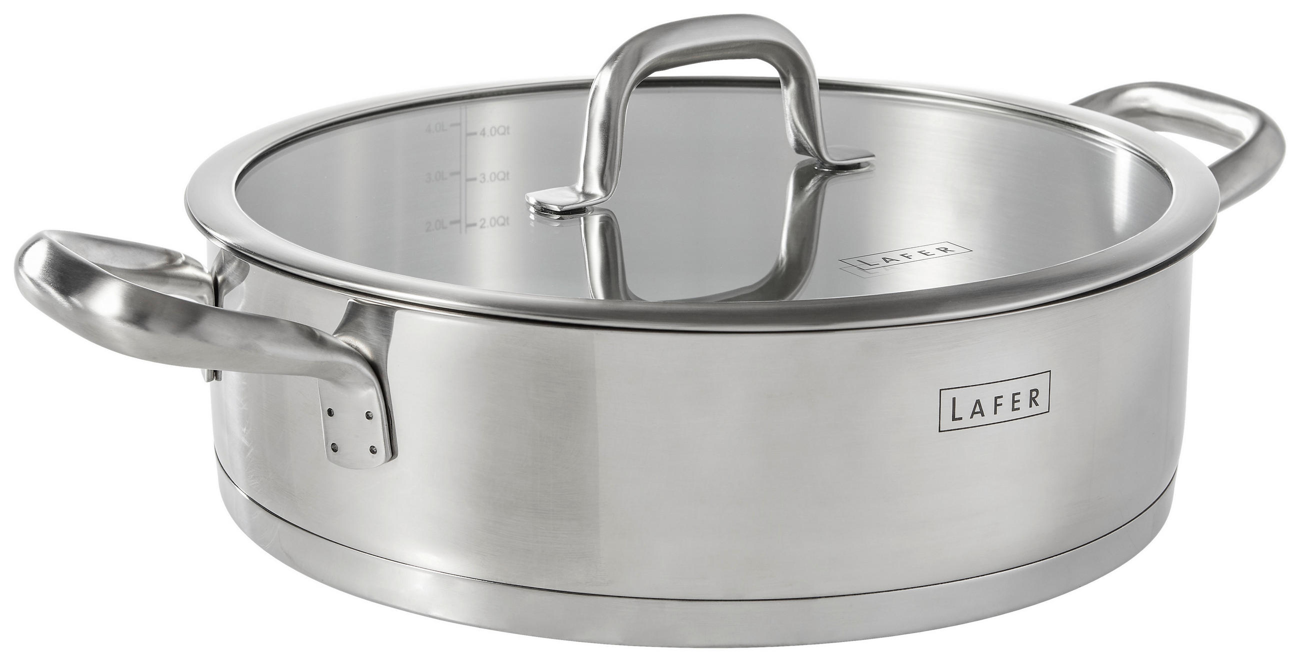 SERVÍROVACIA PANVICA,  28 cm  - priehľadné/strieborná, Design, kov/sklo (28cm) - Johann Lafer