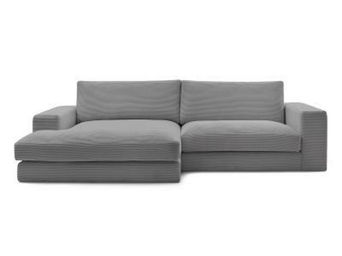 ECKSOFA  LEONARD Dunkelgrau Cord  - Dunkelgrau/Schwarz, MODERN, Kunststoff/Textil (159/274cm)