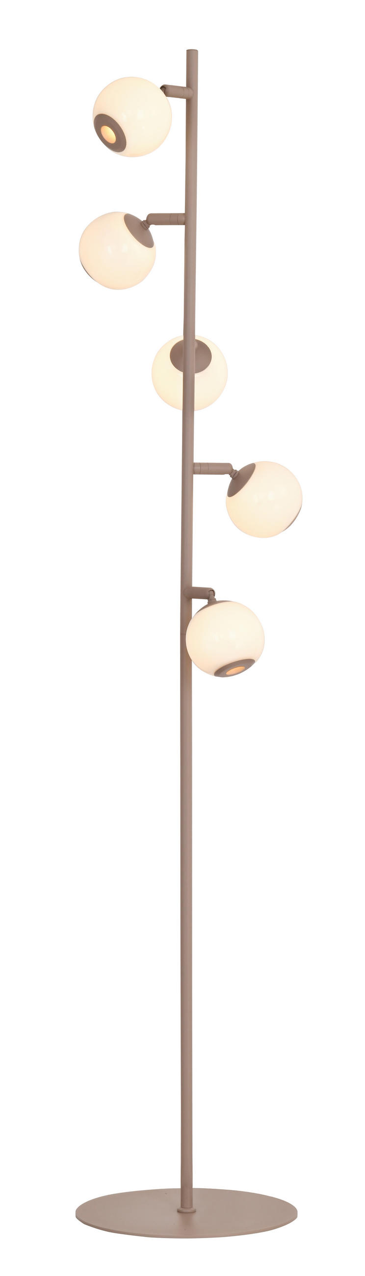 LED-STEHLEUCHTE Luberon 32,5/151/32,5 cm  - Sandfarben/Schwarzchrom, Design, Glas/Kunststoff (32,5/151/32,5cm)