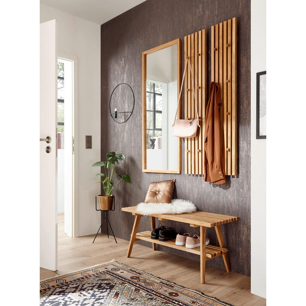 Thumbnail - Xxxl Garderobenpaneel Alwar, Eiche, Holz, Eiche, massiv, 22x120x5 cm, Aufhängemöglichkeit, Garderobe, Garderobenpaneele,...