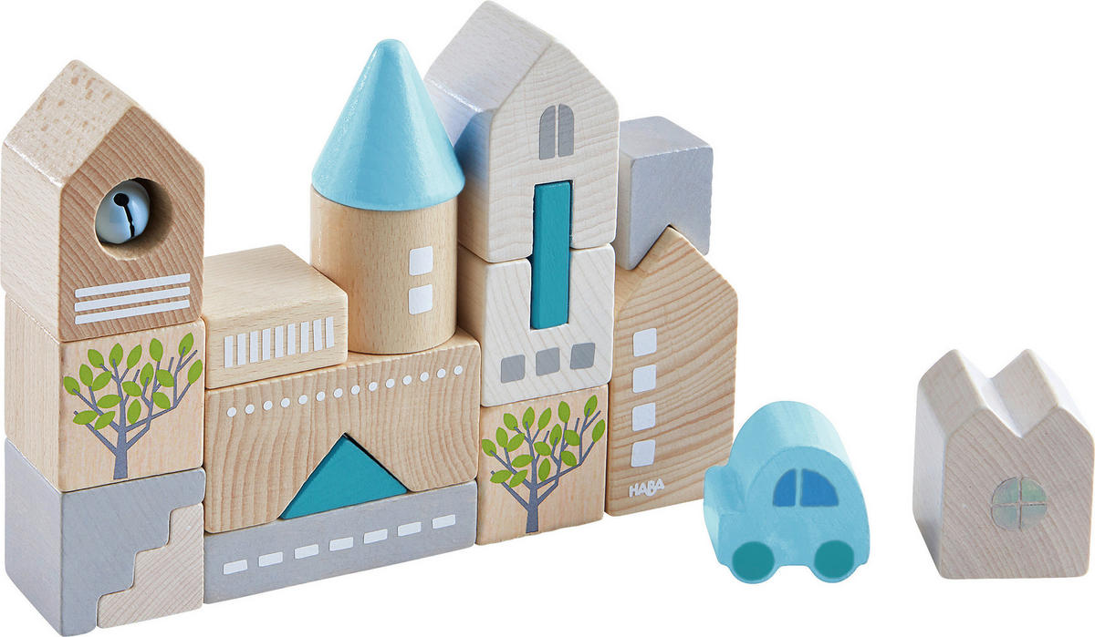 BAUSTEINE - Naturfarben/Weiß, Basics, Holz/Metall - Haba