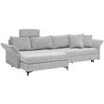 ECKSOFA Grau Chenille  - Schwarz/Grau, KONVENTIONELL, Textil/Metall (291/153cm) - Hom`in