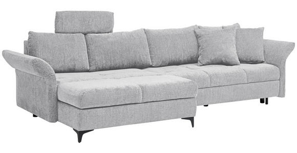 ECKSOFA Grau Chenille  - Schwarz/Grau, KONVENTIONELL, Textil/Metall (291/153cm) - Hom`in