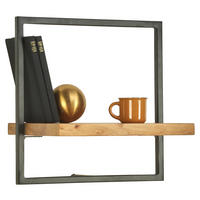 WANDREGAL 35/35/25 cm  - Schwarz/Akaziefarben, Trend, Holz/Metall (35/35/25cm) - Landscape