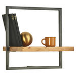 WANDREGAL 35/35/25 cm  - Schwarz/Akaziefarben, Trend, Holz/Metall (35/35/25cm) - Landscape