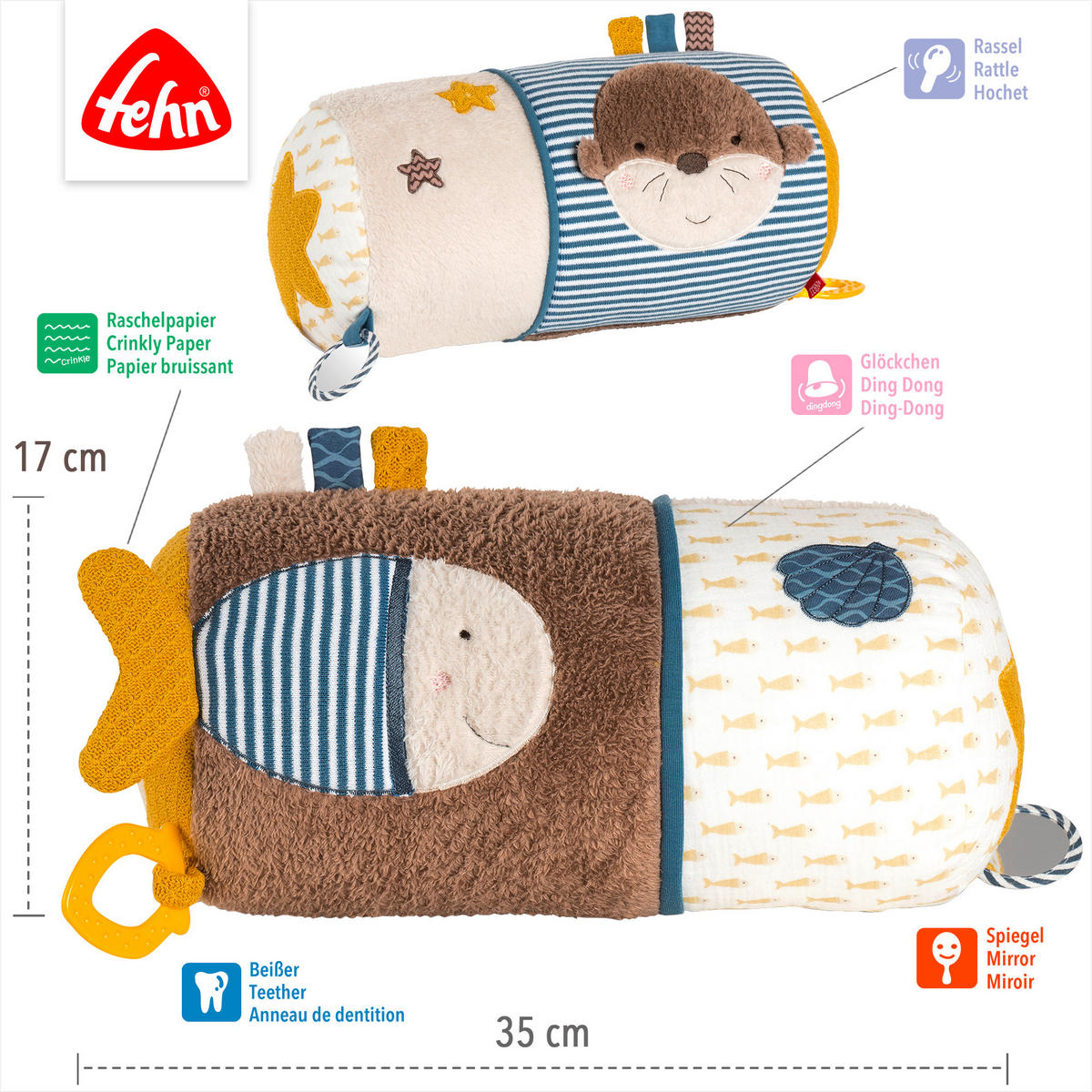 KRABBELROLLE 36/17/15 cm  - Multicolor, Basics, Textil (36/17/15cm) - Fehn