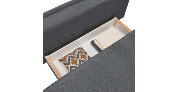 BOXSPRINGSOFA in Webstoff Dunkelgrau  - Dunkelgrau/Schwarz, MODERN, Textil/Metall (200/100/108cm) - Novel
