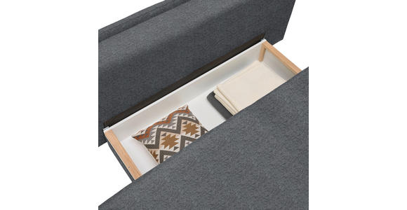 BOXSPRINGSOFA in Webstoff Dunkelgrau - Dunkelgrau/Schwarz, Design, Textil/Metall (200/100/108cm) - Novel