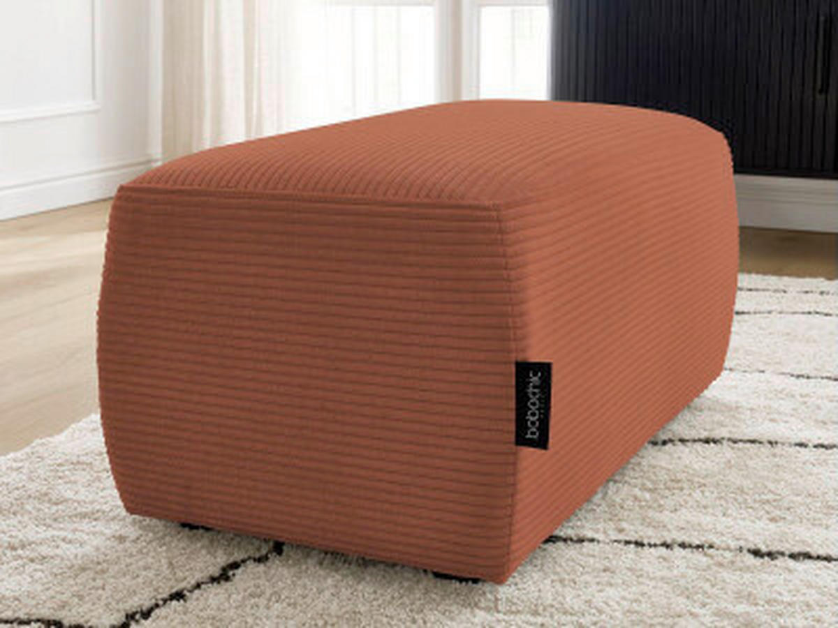 HOCKER ATILLA Cord Orange  - Schwarz/Orange, MODERN, Kunststoff/Textil (92/44/48cm)
