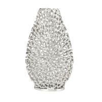 VASE  - Nickelfarben, LIFESTYLE, Metall (23,5/8/39,5cm)