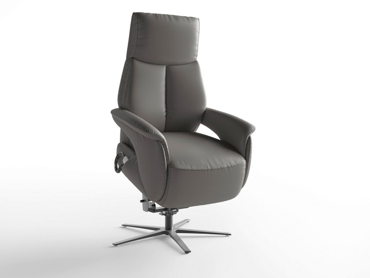 RELAXAČNÉ KRESLO, koža, mokka - čierna/mokka, Basics, kov/koža (75/113/85cm) - Sit & More