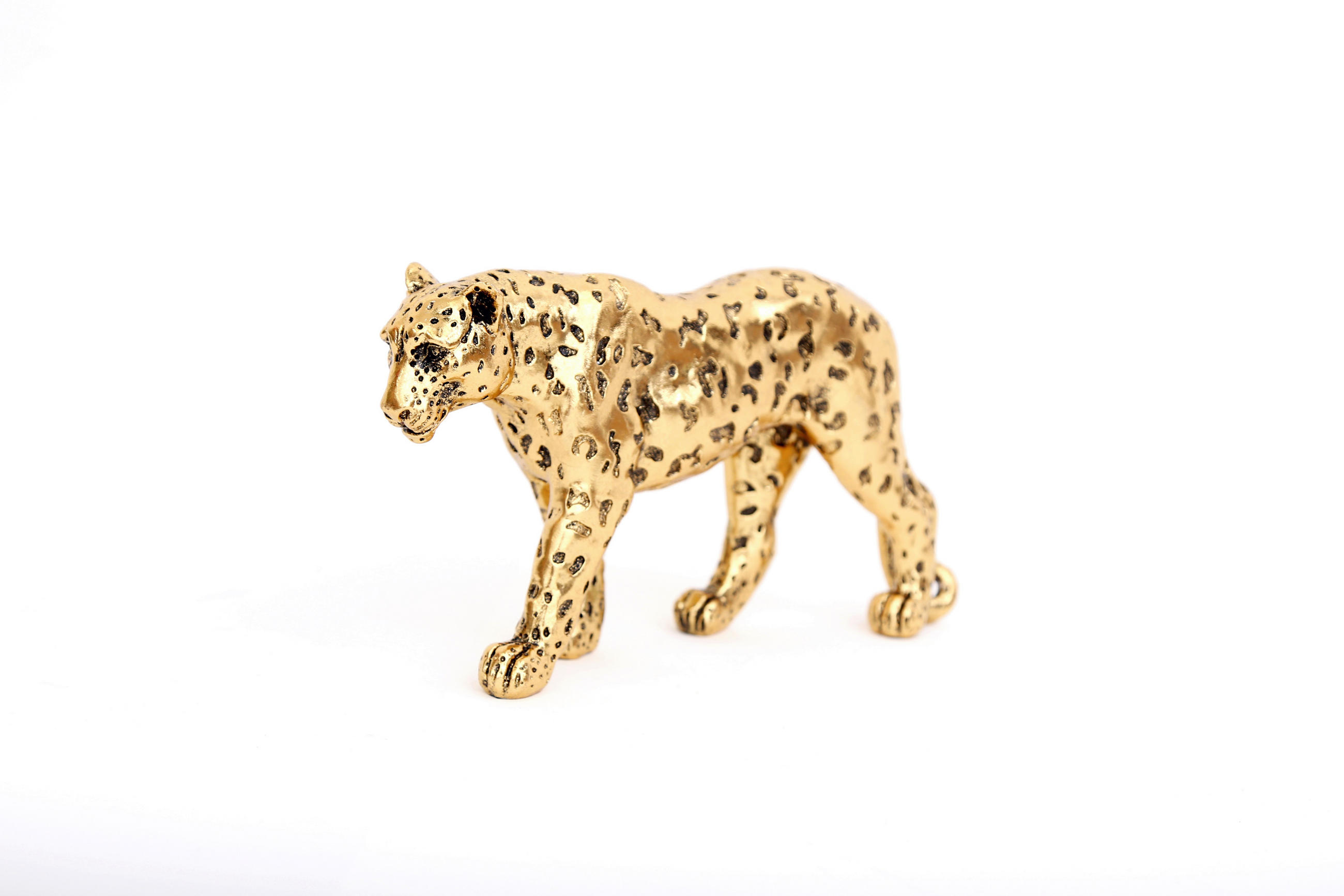 DEKORAČNÍ LEOPARD - barvy zlata, Basics, plast (27.5/6/14cm)