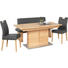 RUNDBANK Lederlook Kernbuche massiv Buchefarben, Fango - Fango/Buchefarben, KONVENTIONELL, Holz/Textil (180/89/65cm) - Voleo