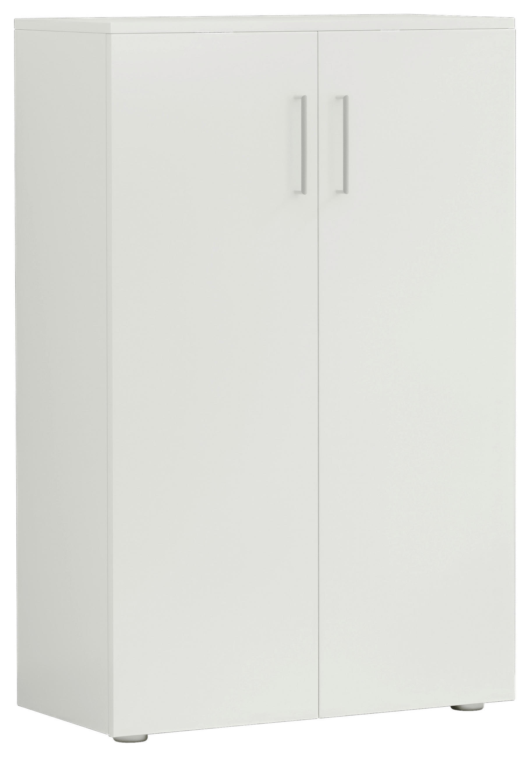 SCHUHSCHRANK Weiß  - Silberfarben/Weiß, Basics, Holzwerkstoff/Kunststoff (80/120/38cm) - Moderano