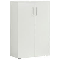 SCHUHSCHRANK 80/120/38 cm  - Weiss/Silberfarben, Basics, Holzwerkstoff/Kunststoff (80/120/38cm) - Moderano