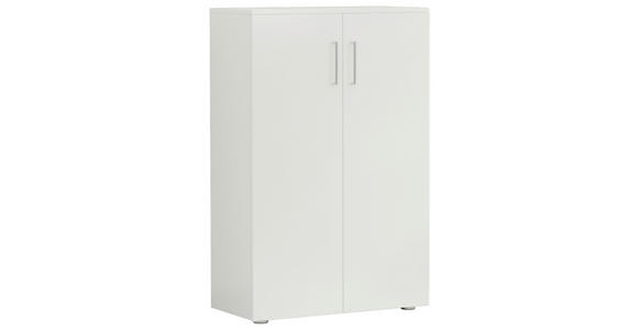 SCHUHSCHRANK  in 80/120/38 cm  - Silberfarben/Weiß, Basics, Holzwerkstoff/Kunststoff (80/120/38cm) - Moderano